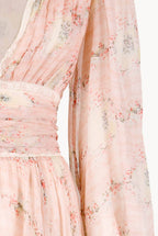 Chiffon Lace Circle Of Roses Printed Dress