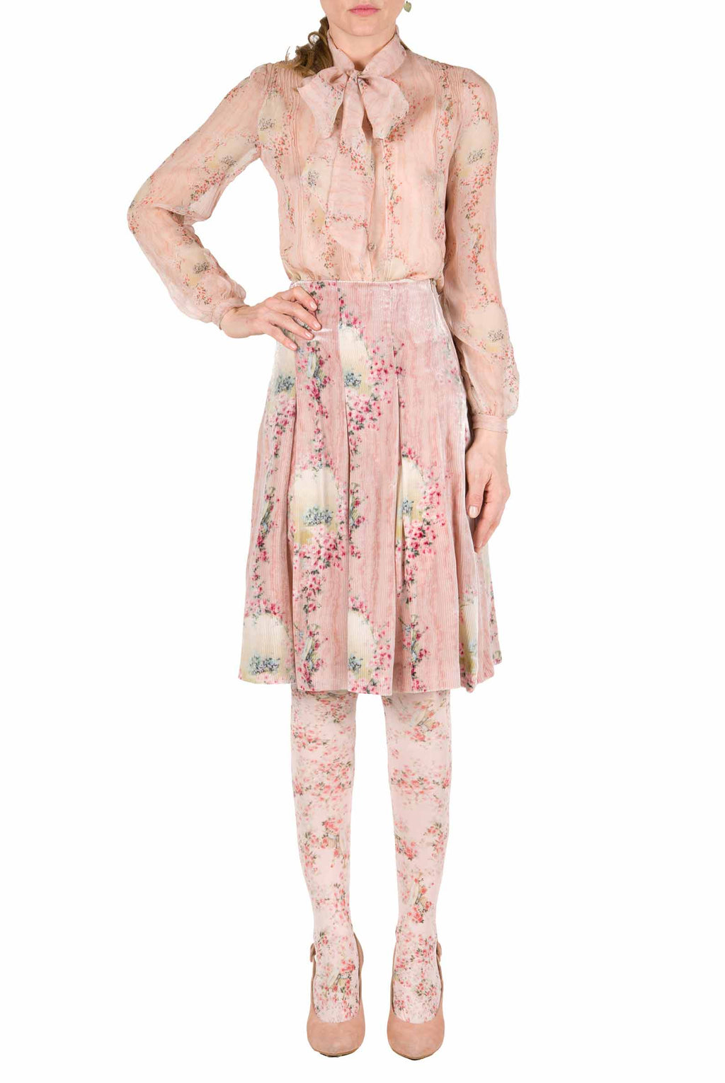 Camicia in chiffon Circle Of Roses con flake