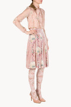 Chiffon Circle Of Roses Shirt With Flake