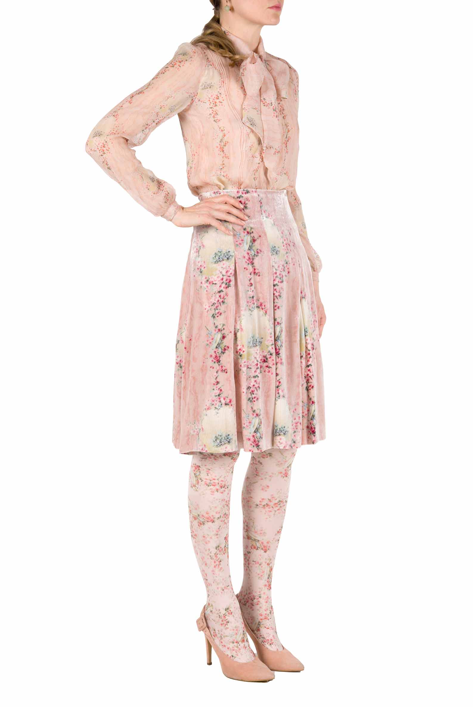 Camicia in chiffon Circle Of Roses con flake