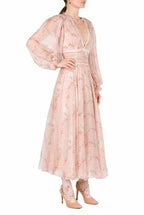 Chiffon Lace Circle Of Roses Printed Dress
