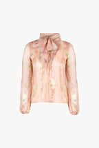 Chiffon Circle Of Roses Shirt With Flake