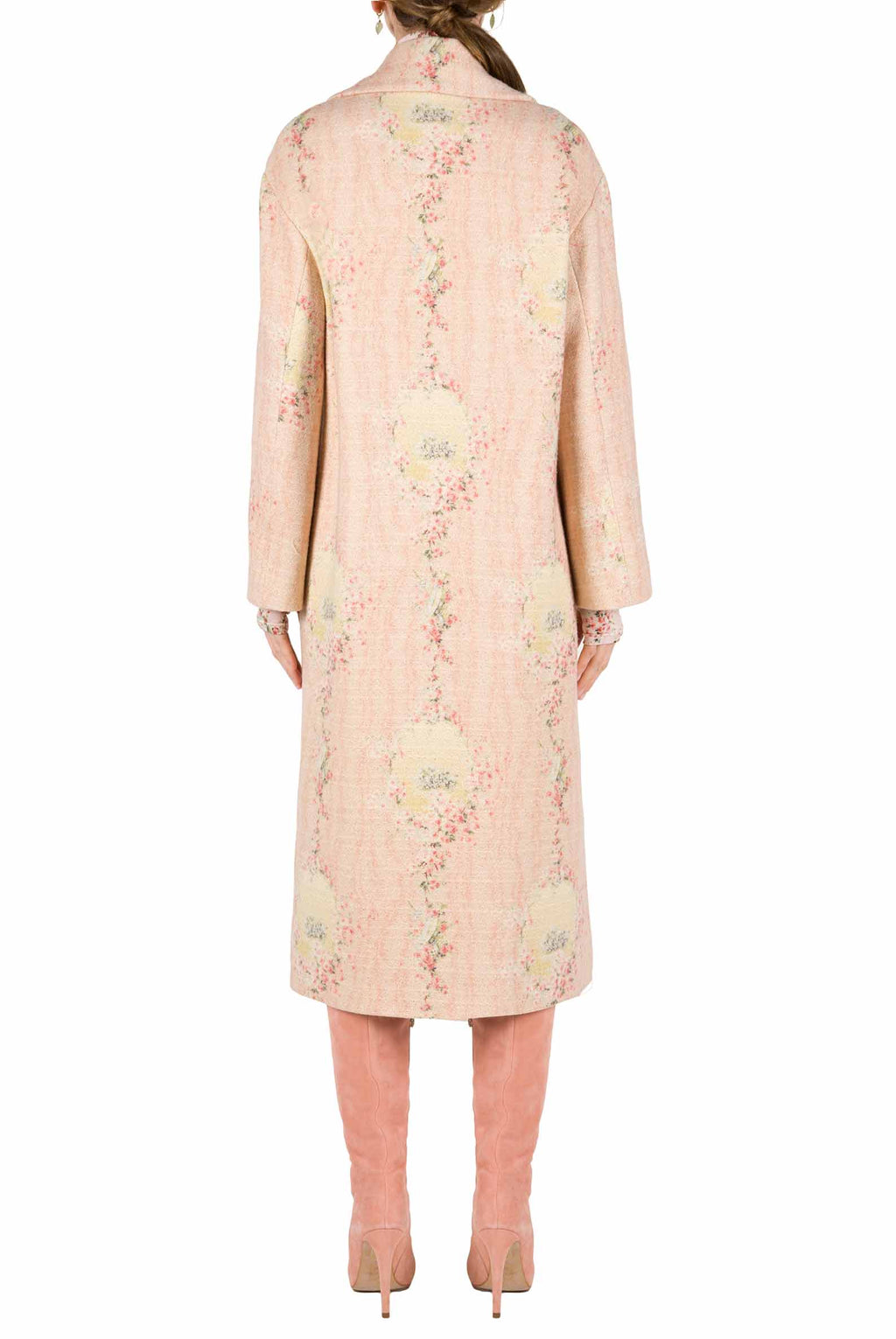 Cappotto in lana Circle Of Roses con fodera coordinata