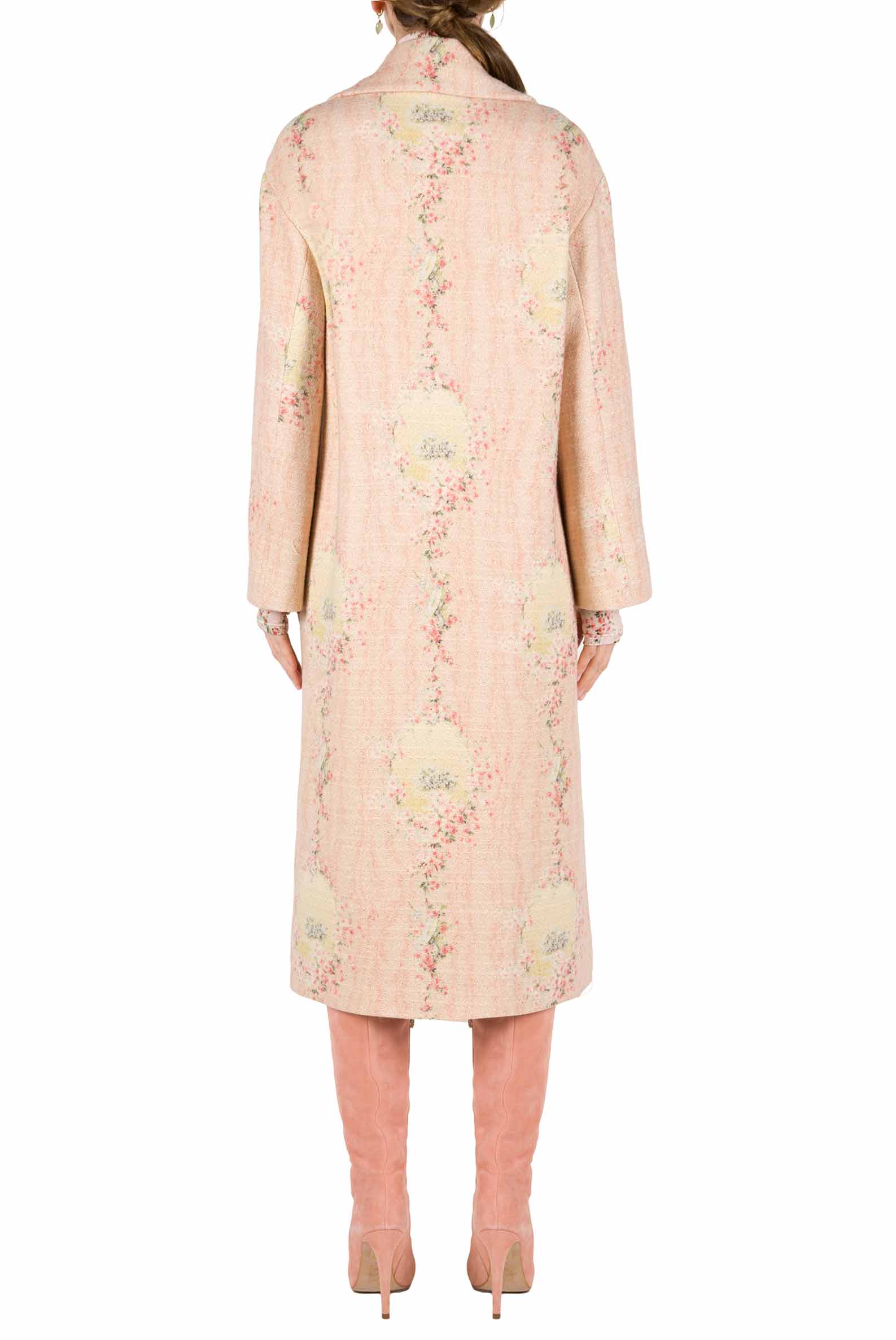 Cappotto in lana Circle Of Roses con fodera coordinata
