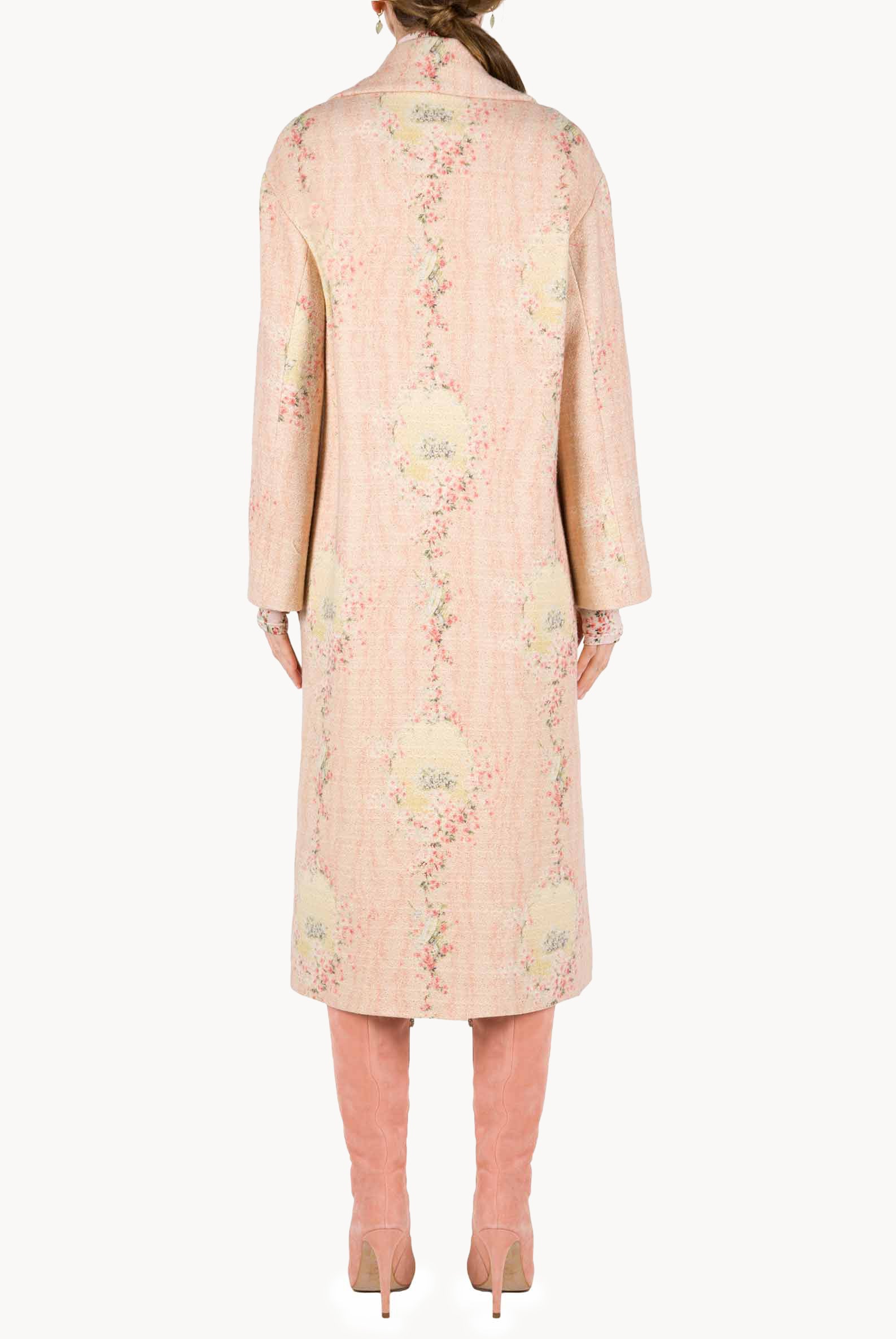 Cappotto in lana Circle Of Roses con fodera coordinata