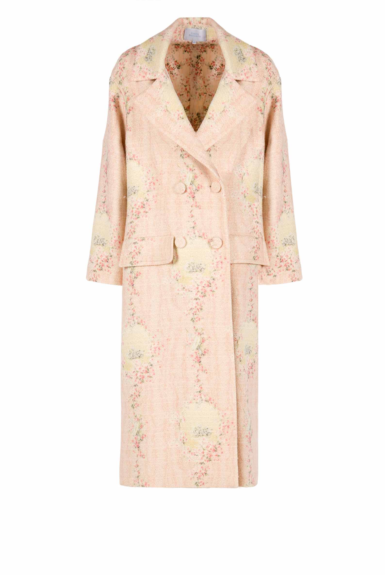 Cappotto in lana Circle Of Roses con fodera coordinata
