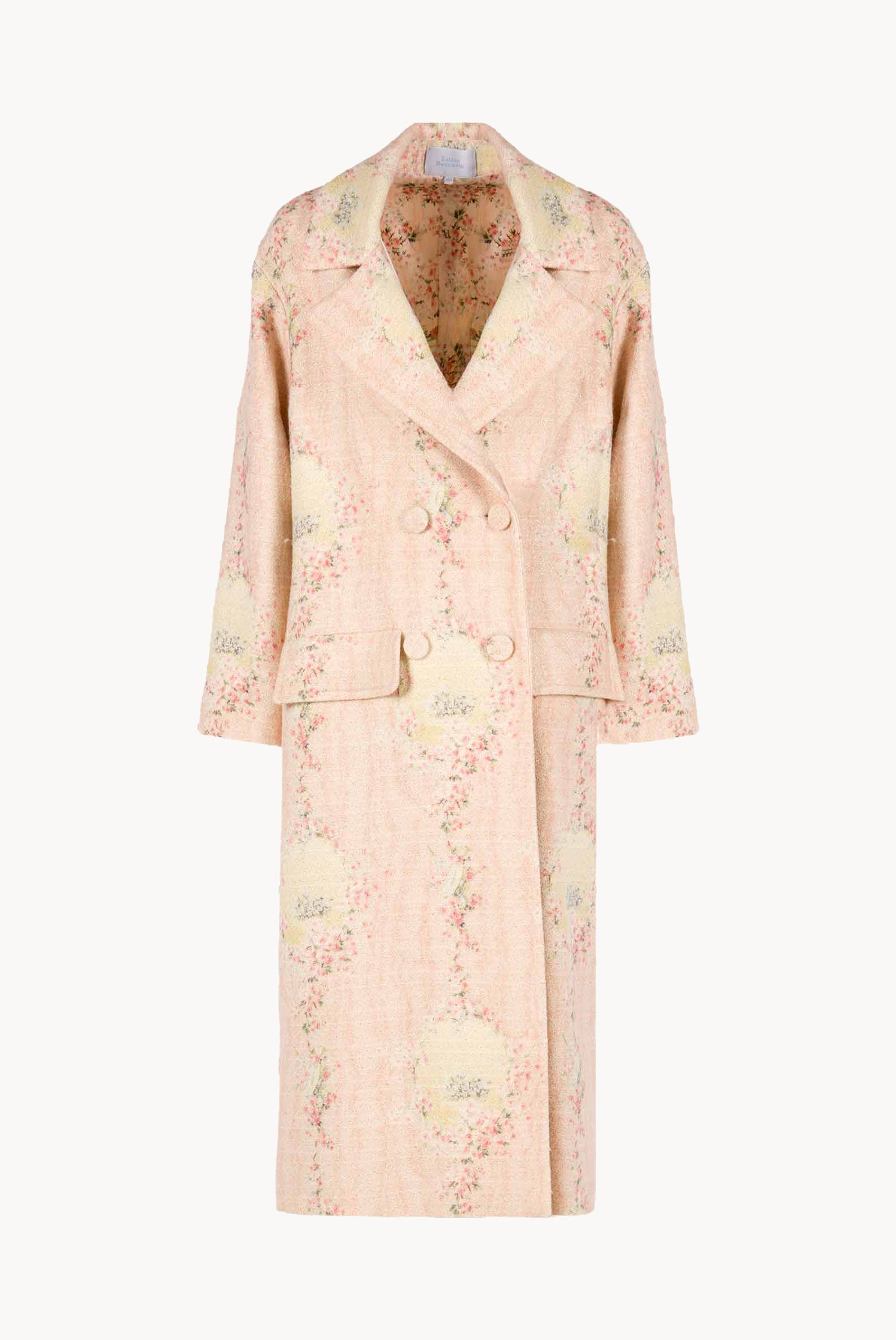 Wool Circle Of Roses Coat With Matchy Lining