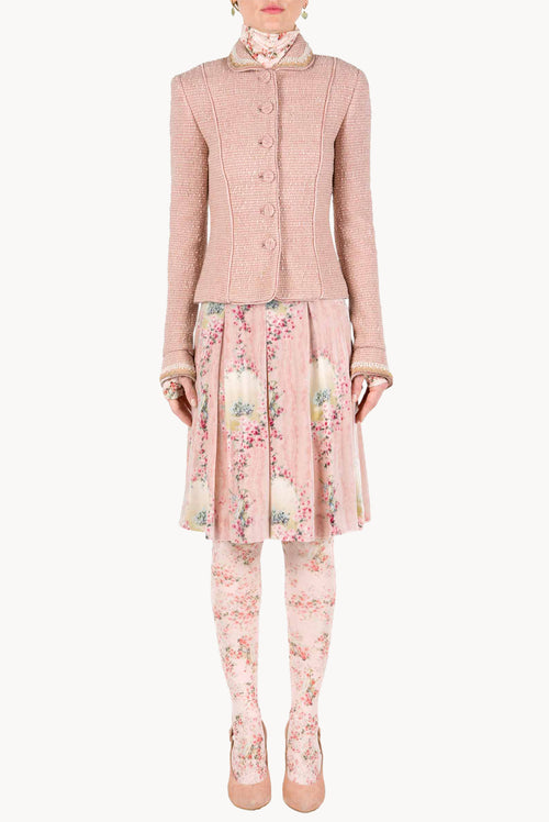 Giacca in bouclé lurex ricamata con perle