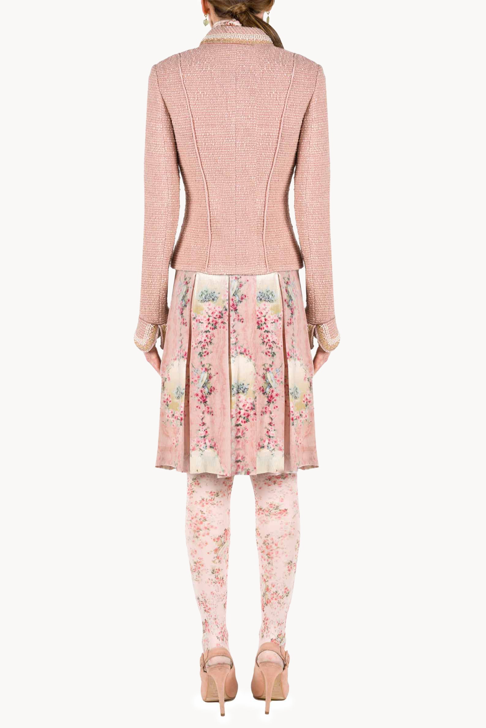 Boucle Lurex Jacket Pearl Embroidered
