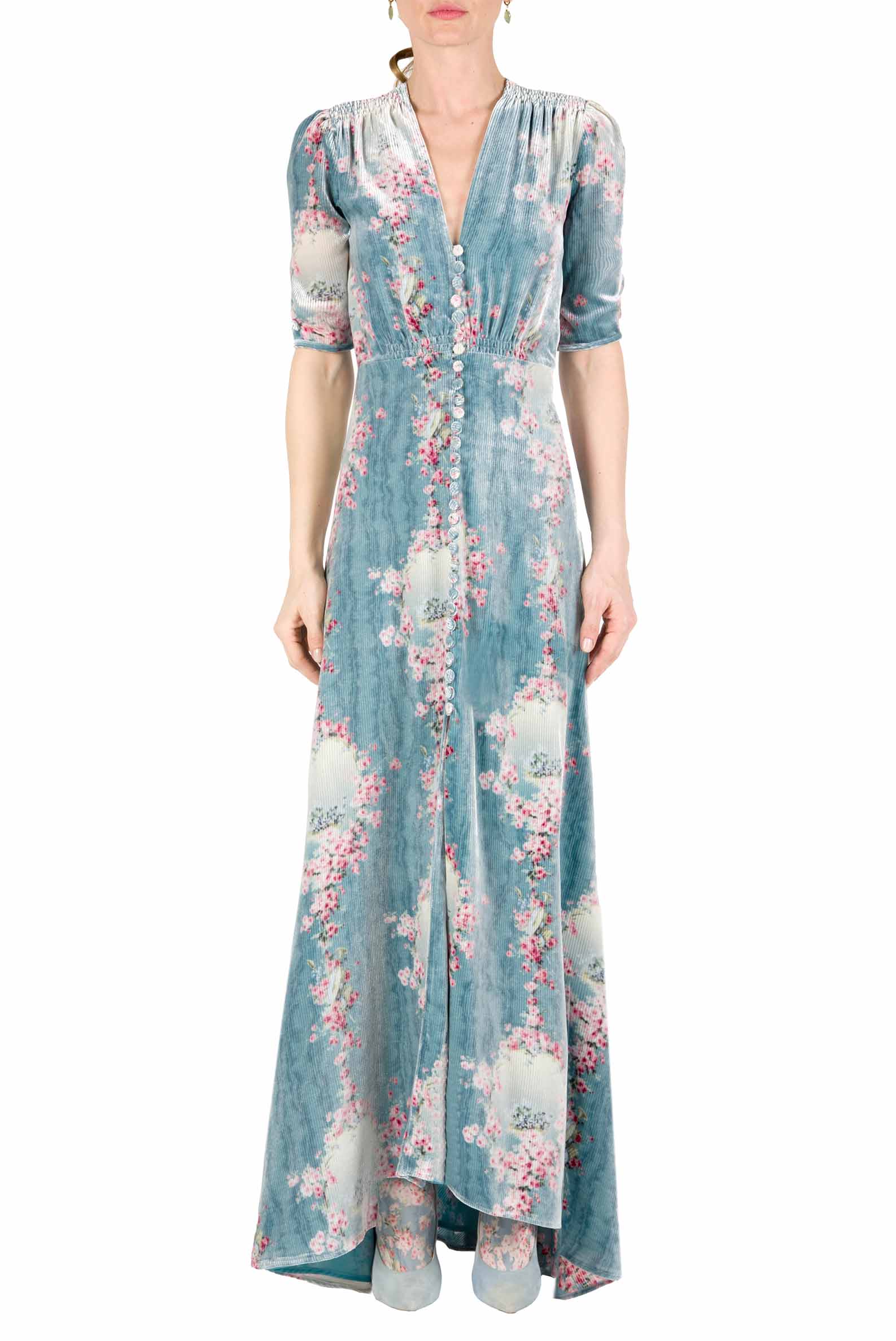 Vestito Bottoncino Devorè Circle Of Roses