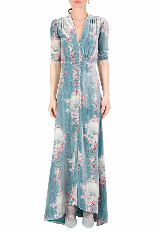 Vestito Bottoncino Devorè Circle Of Roses