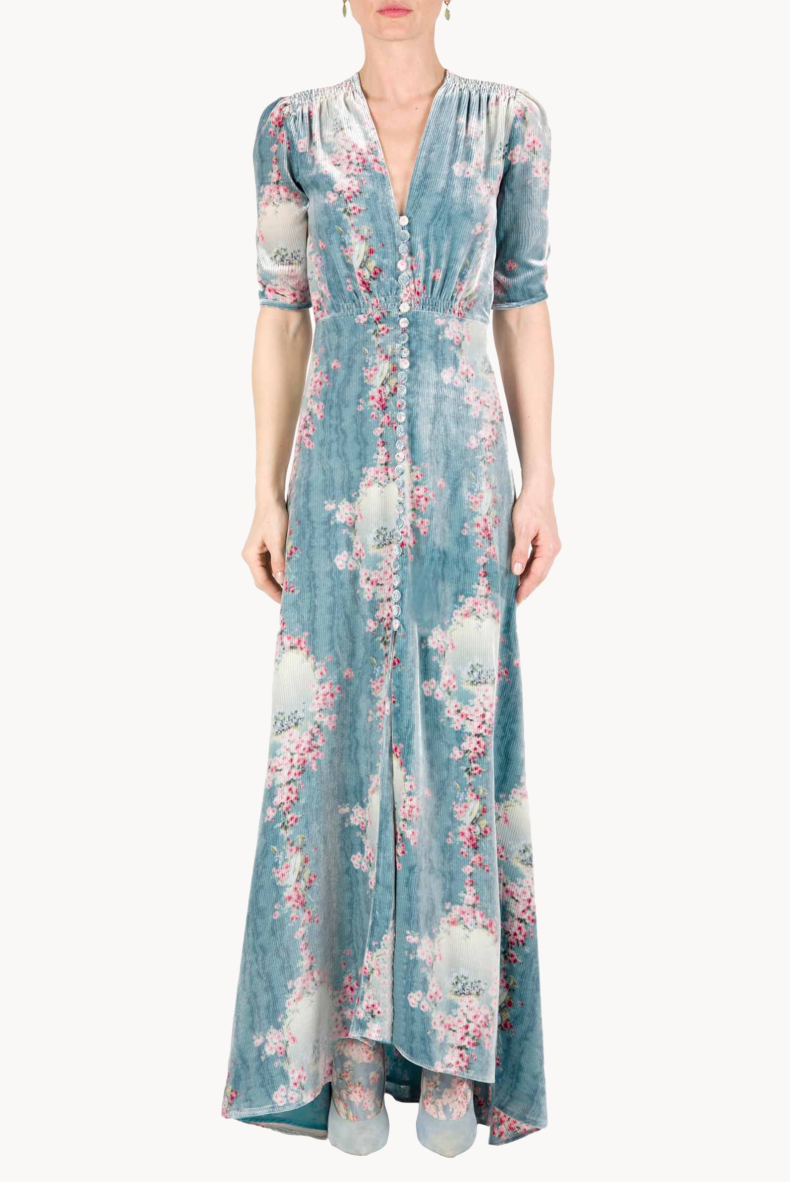 Vestito Bottoncino Devorè Circle Of Roses