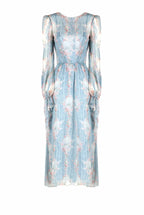 Circle Of Roses Chiffon Dress With Sash