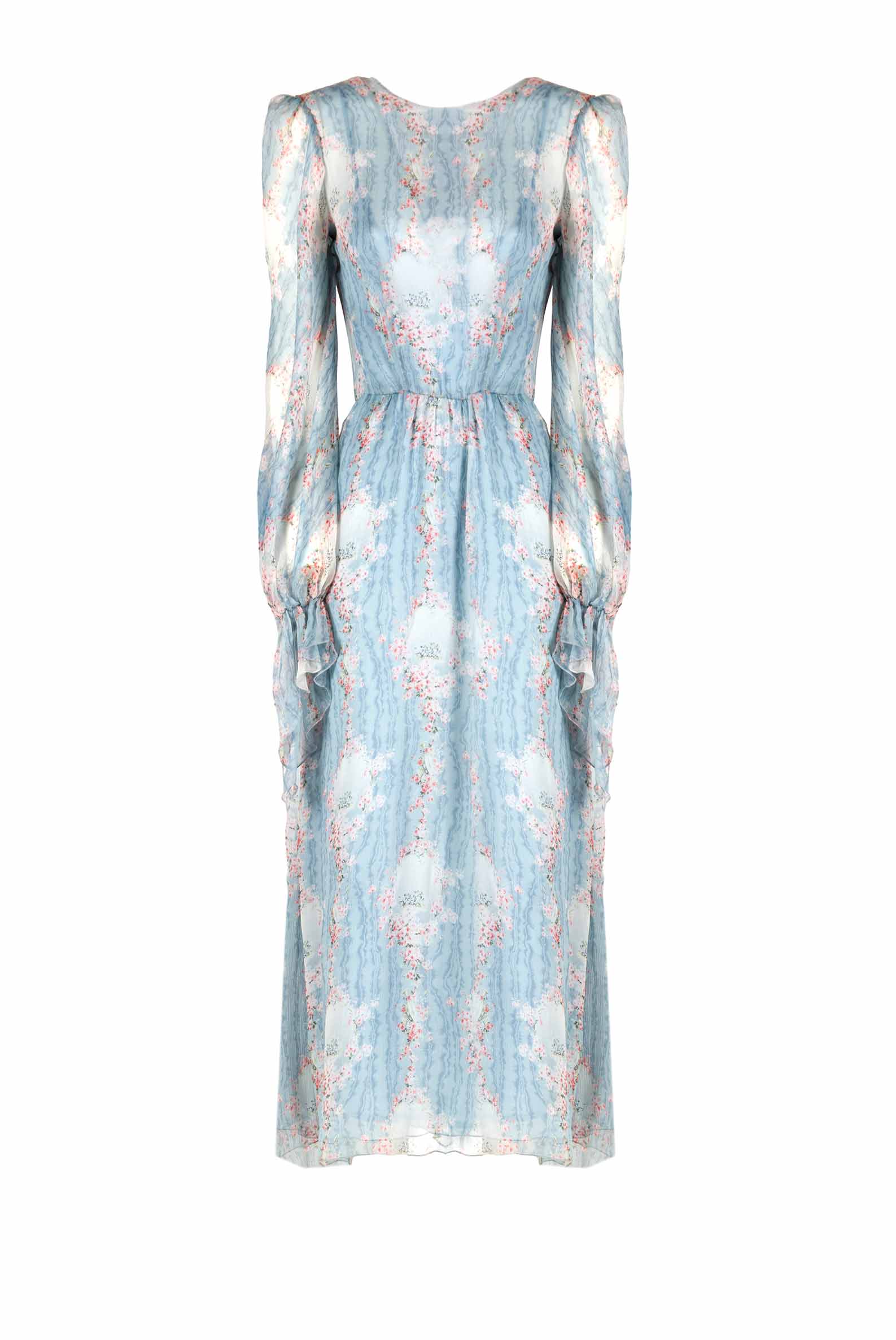 Vestito in chiffon Circle Of Roses con cintura