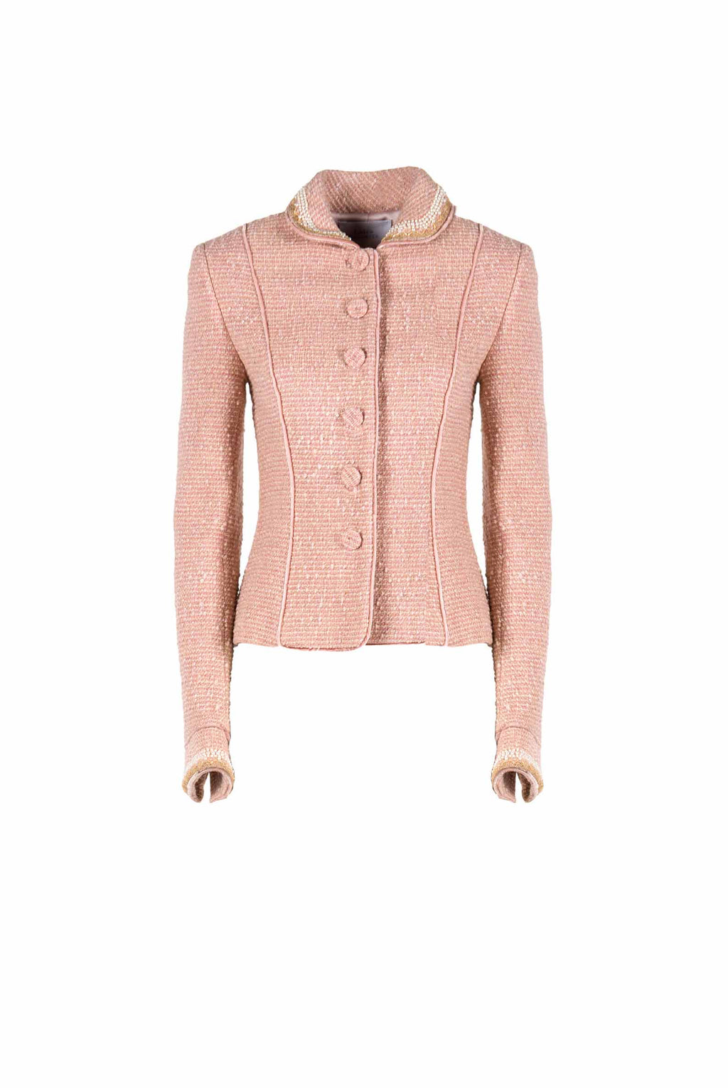 Boucle Lurex Jacket Pearl Embroidered