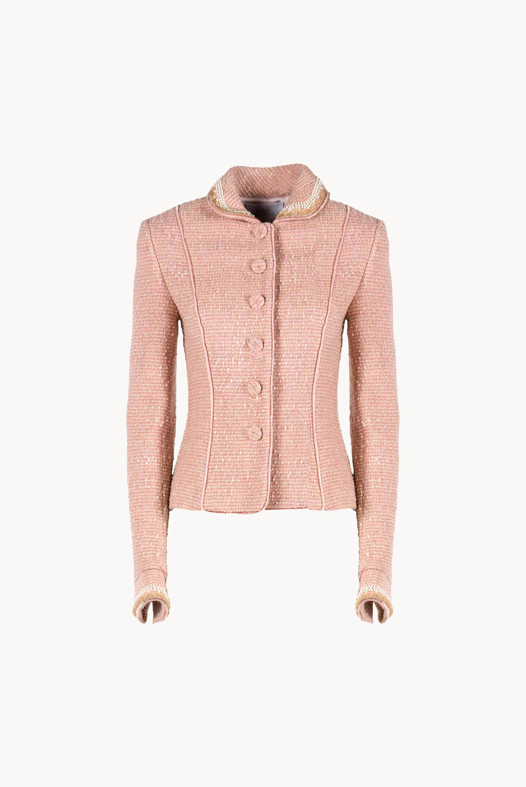 Boucle Lurex Jacket Pearl Embroidered
