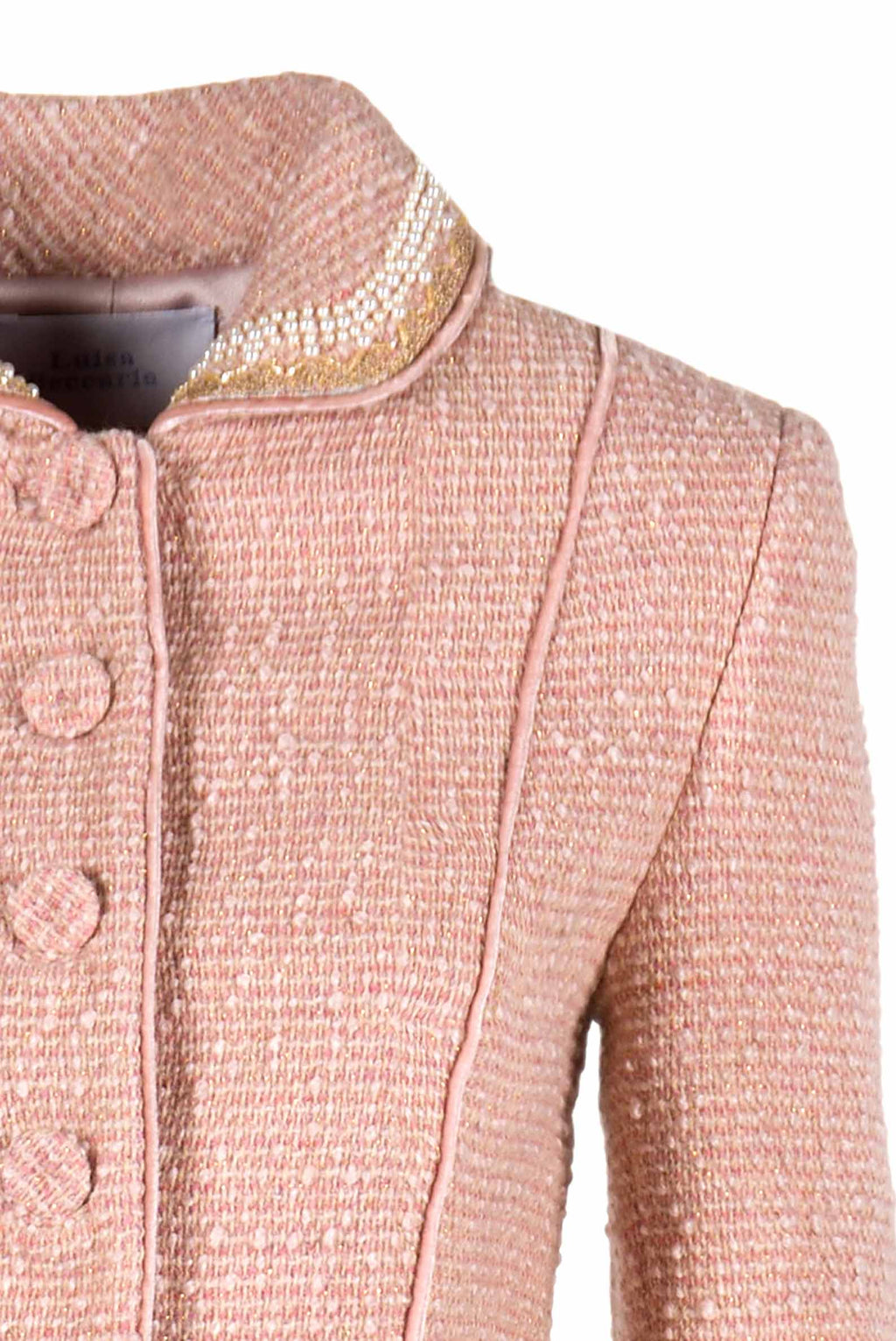 Boucle Lurex Jacket Pearl Embroidered