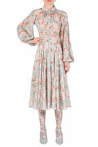 Carlamaria Georgette Circle Of Roses Dress