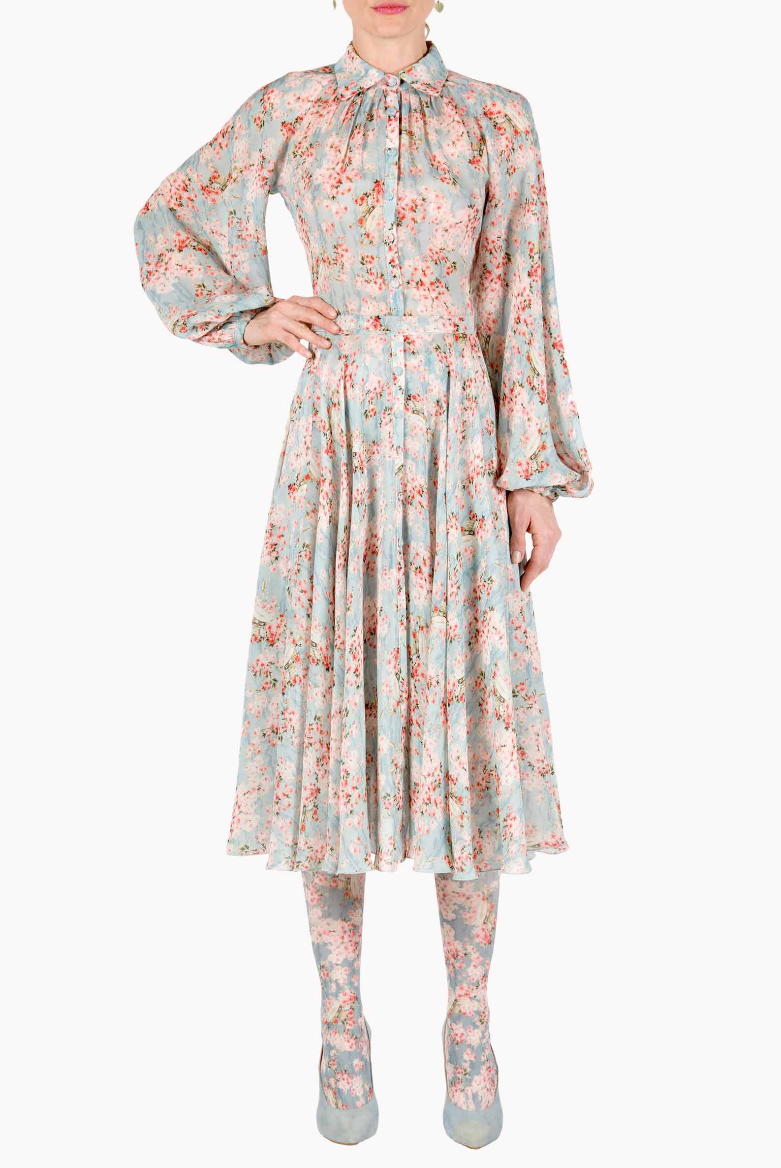 Vestito in georgette Carlamaria Circle Of Roses