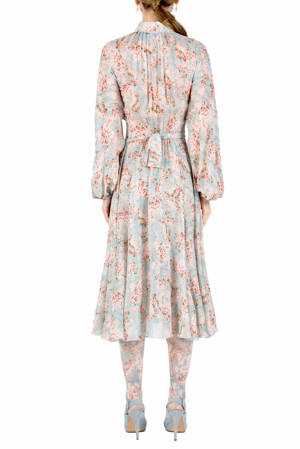 Carlamaria Georgette Circle Of Roses Dress