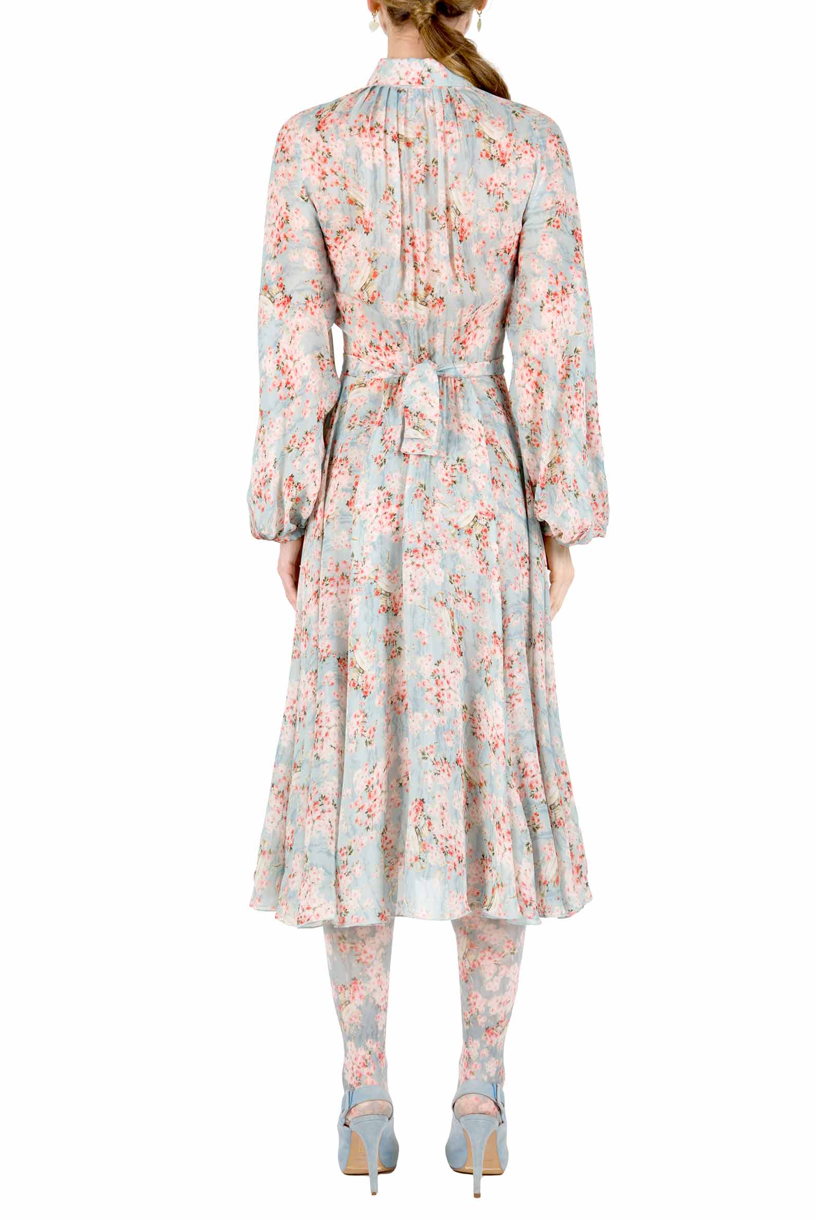 Carlamaria Georgette Circle Of Roses Dress