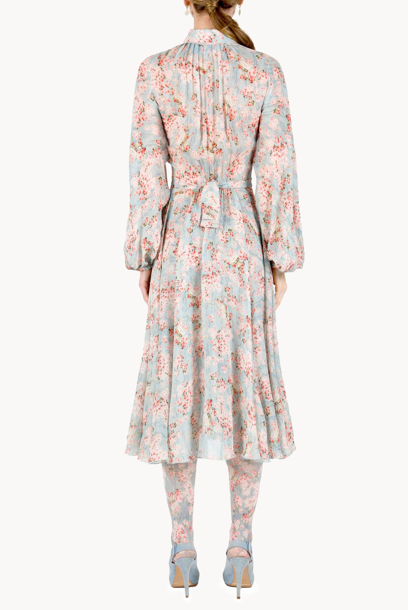 Carlamaria Georgette Circle Of Roses Dress