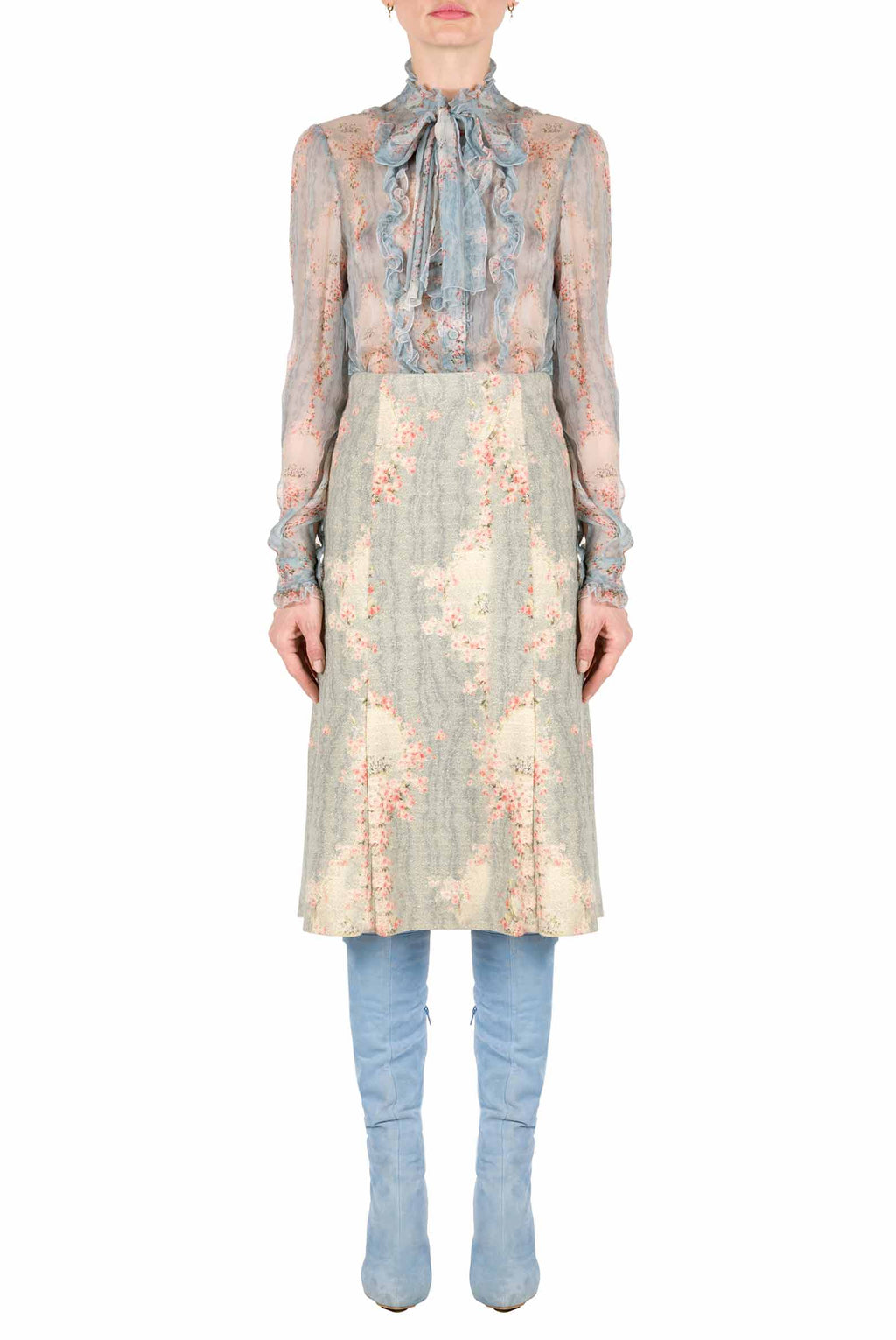Camicia in chiffon crepon Circle Of Roses