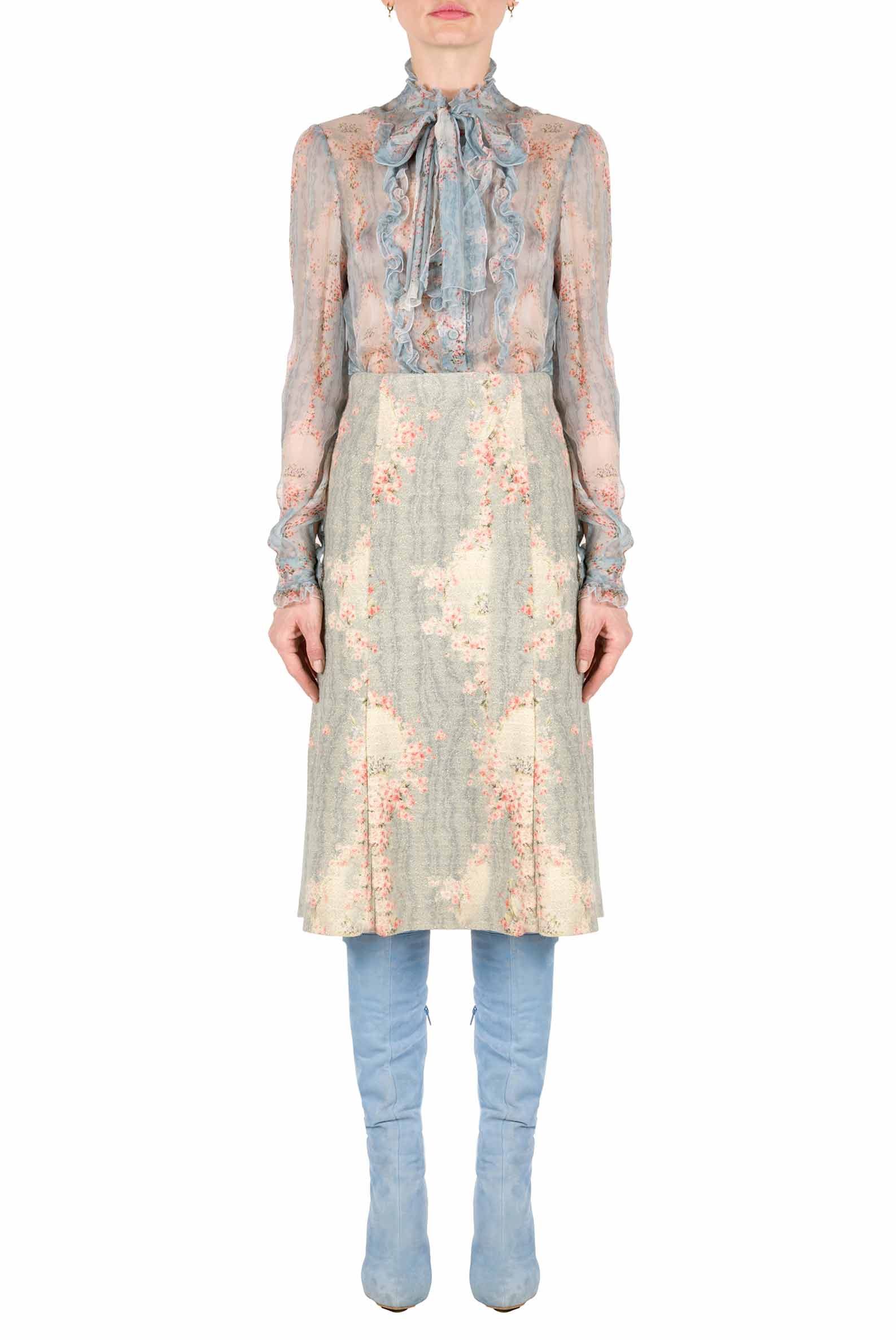 Camicia in chiffon crepon Circle Of Roses