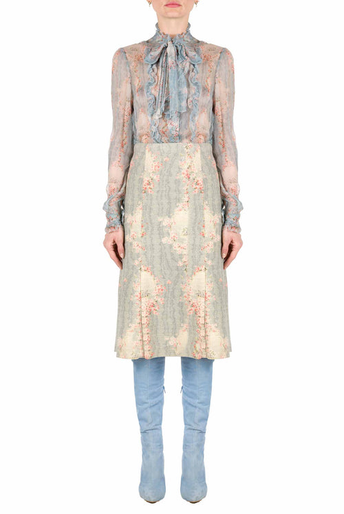 Circle Of Roses Chiffon Crepon Shirt
