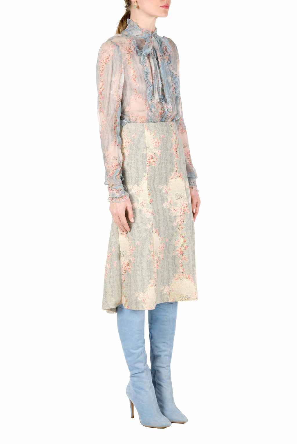 Camicia in chiffon crepon Circle Of Roses
