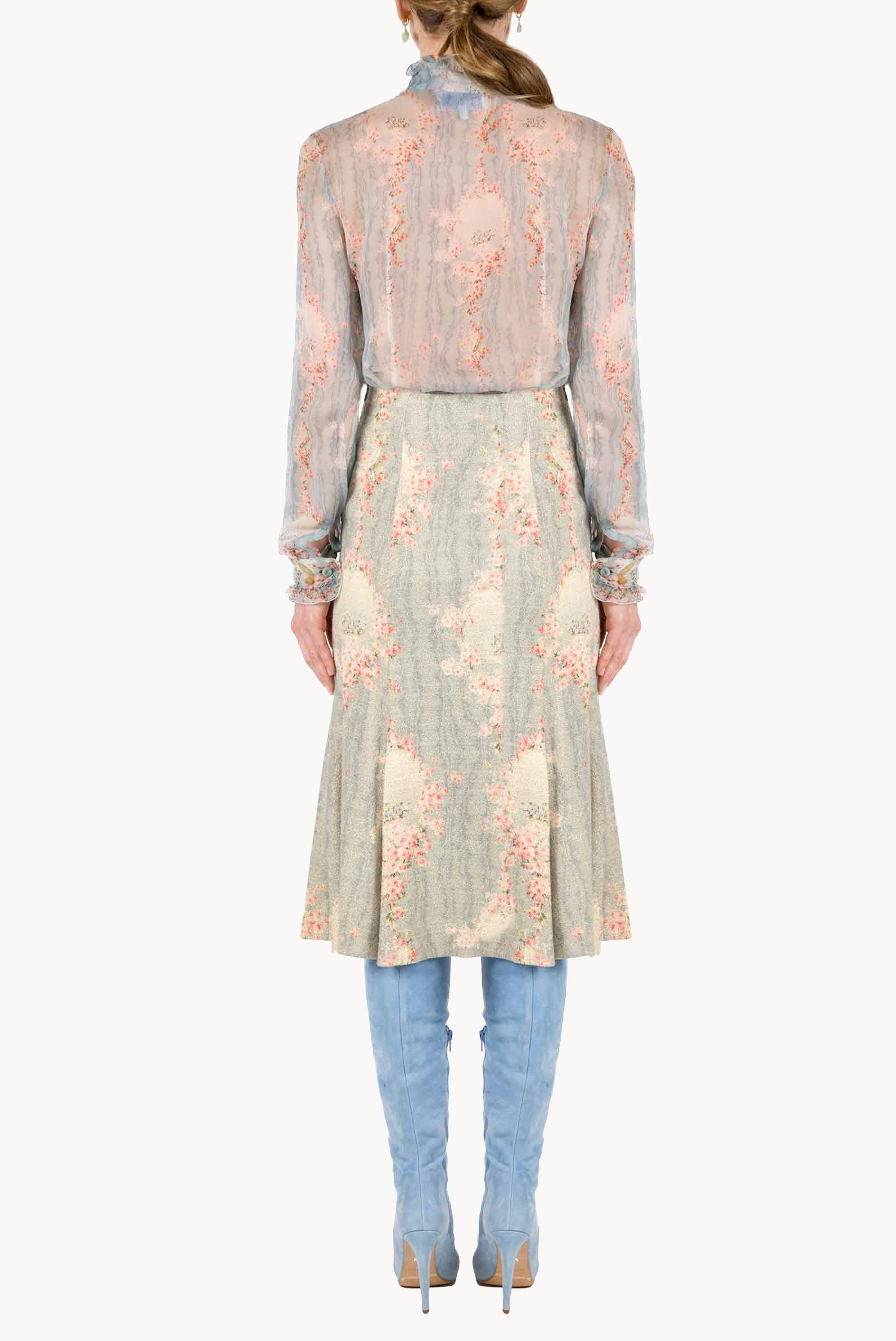 Circle Of Roses Chiffon Crepon Shirt
