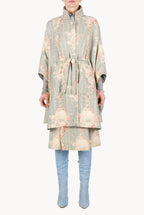 Mantella in lana stampata Circle Of Roses con lurex