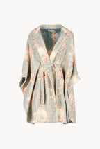 Mantella in lana stampata Circle Of Roses con lurex