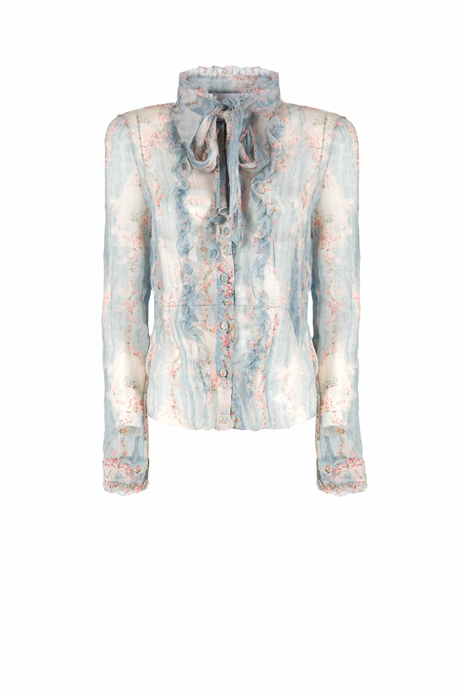 Camicia in chiffon crepon Circle Of Roses
