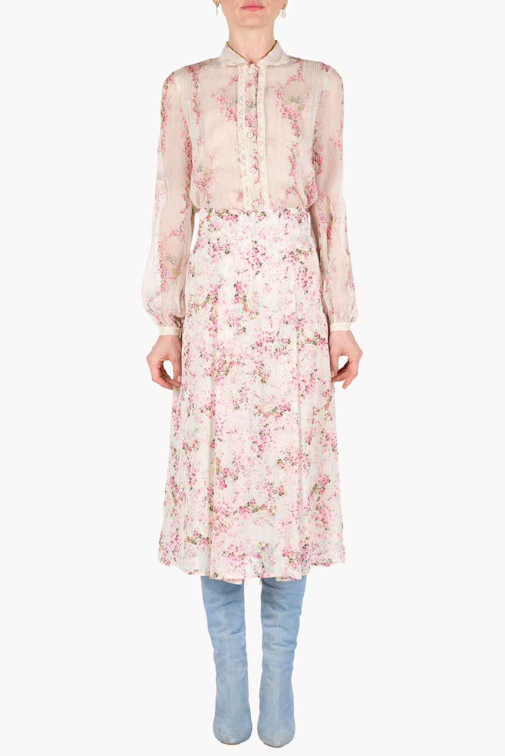 Circle Of Roses Chiffon Shirt