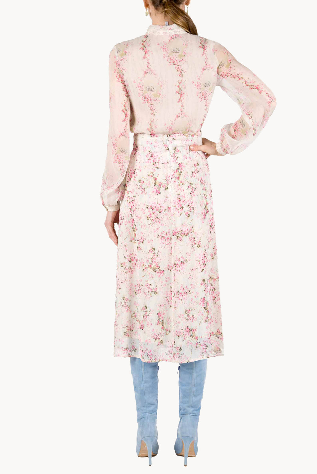 Georgette Rose Buds Printed Skirt