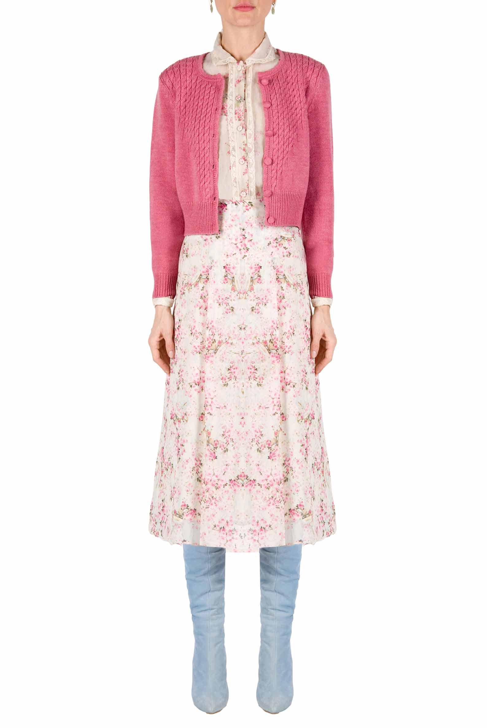 Cardigan a trecce con bottoni