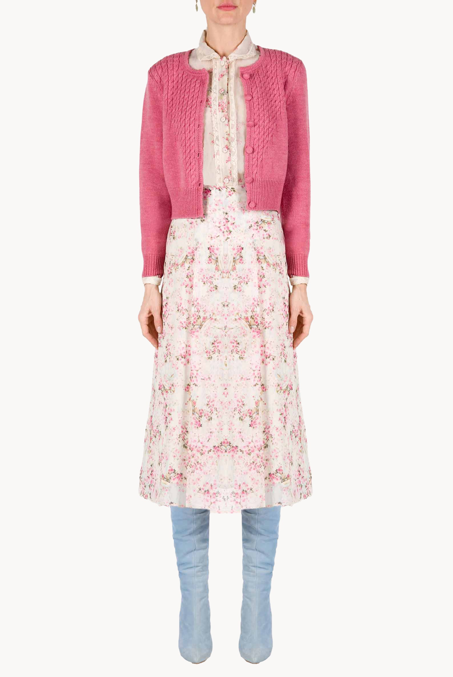 Cardigan a trecce con bottoni