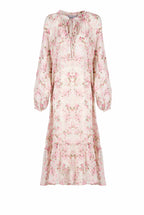 Abito ampio raglan stampato con boccioli di rosa