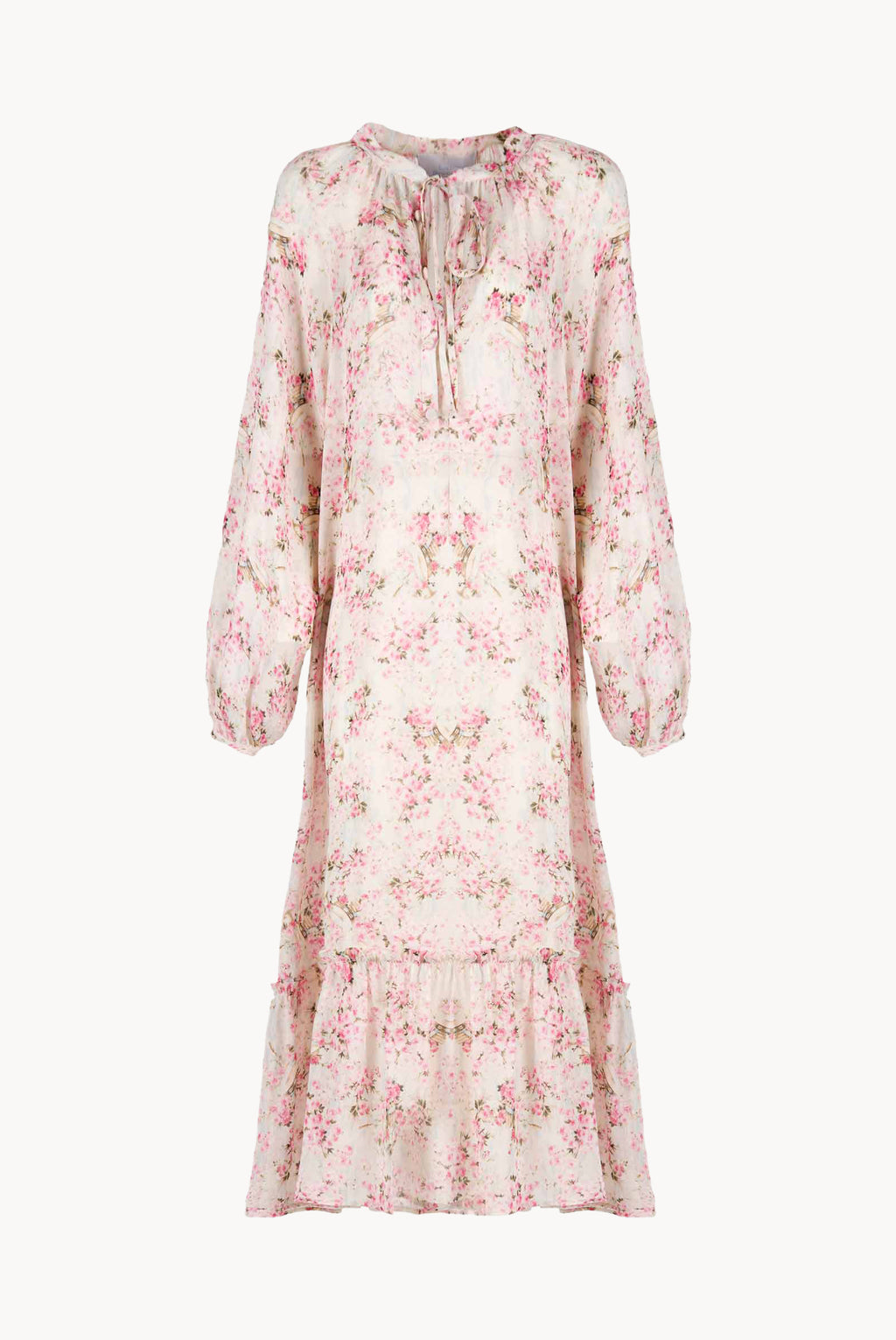 Raglan Wide Dress Printed Rose Buds