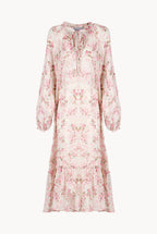 Raglan Wide Dress Printed Rose Buds