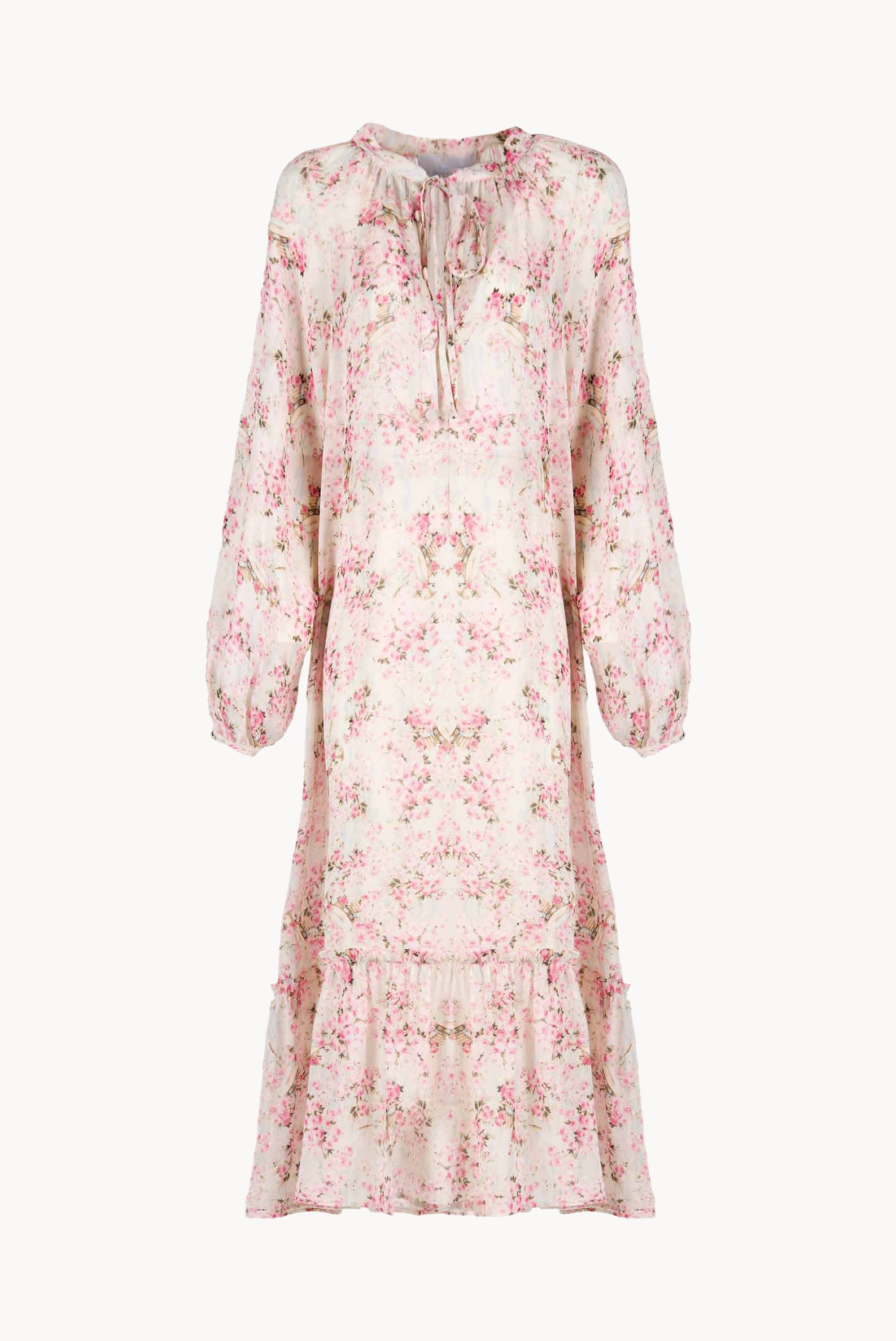Raglan Wide Dress Printed Rose Buds