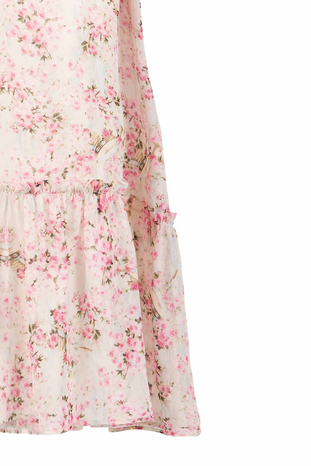 Abito ampio raglan stampato con boccioli di rosa