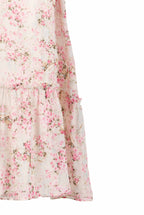 Abito ampio raglan stampato con boccioli di rosa