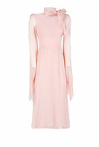 Abito in chiffon crepon rosa