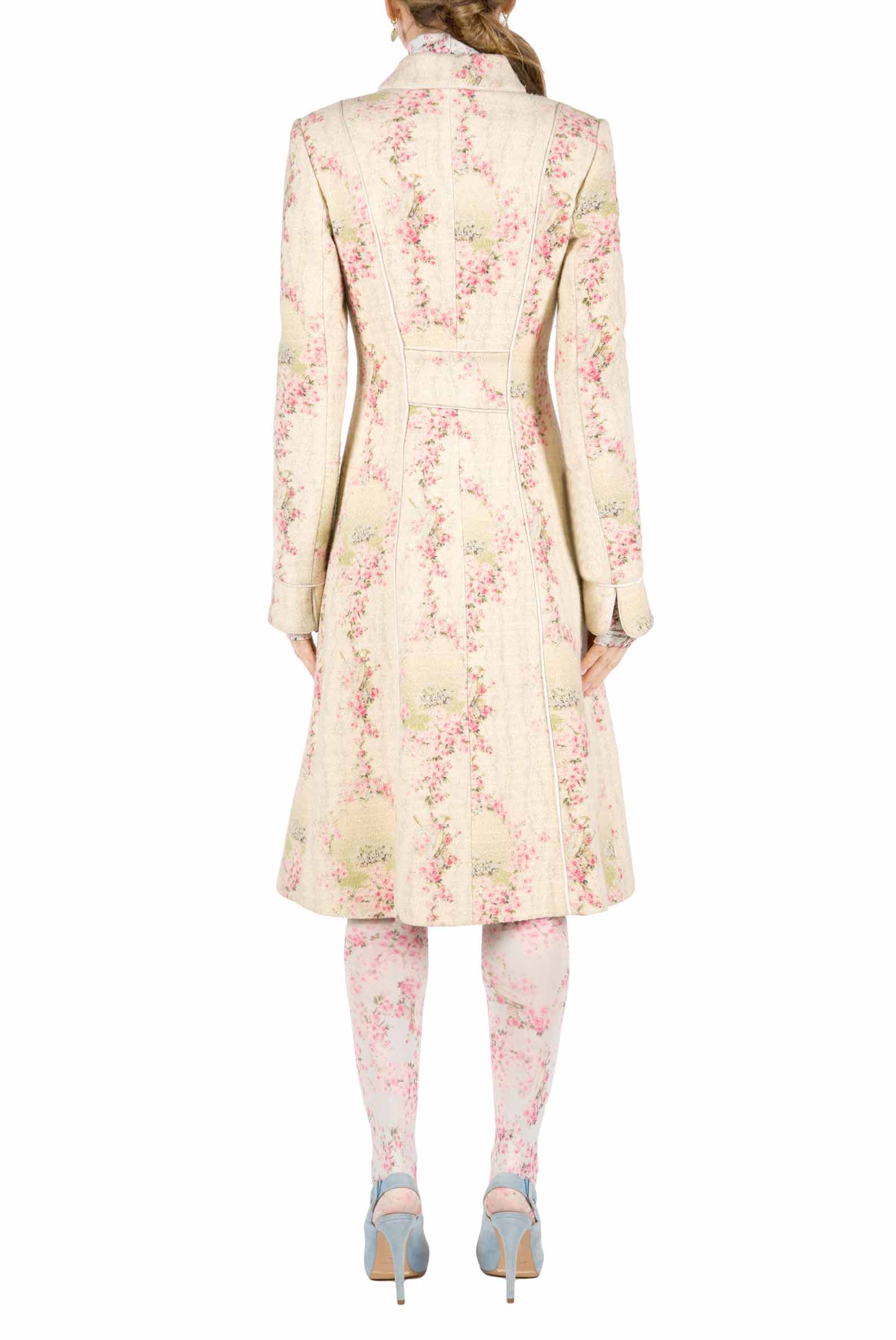 Cappotto in lana Circle Of Roses con lurex