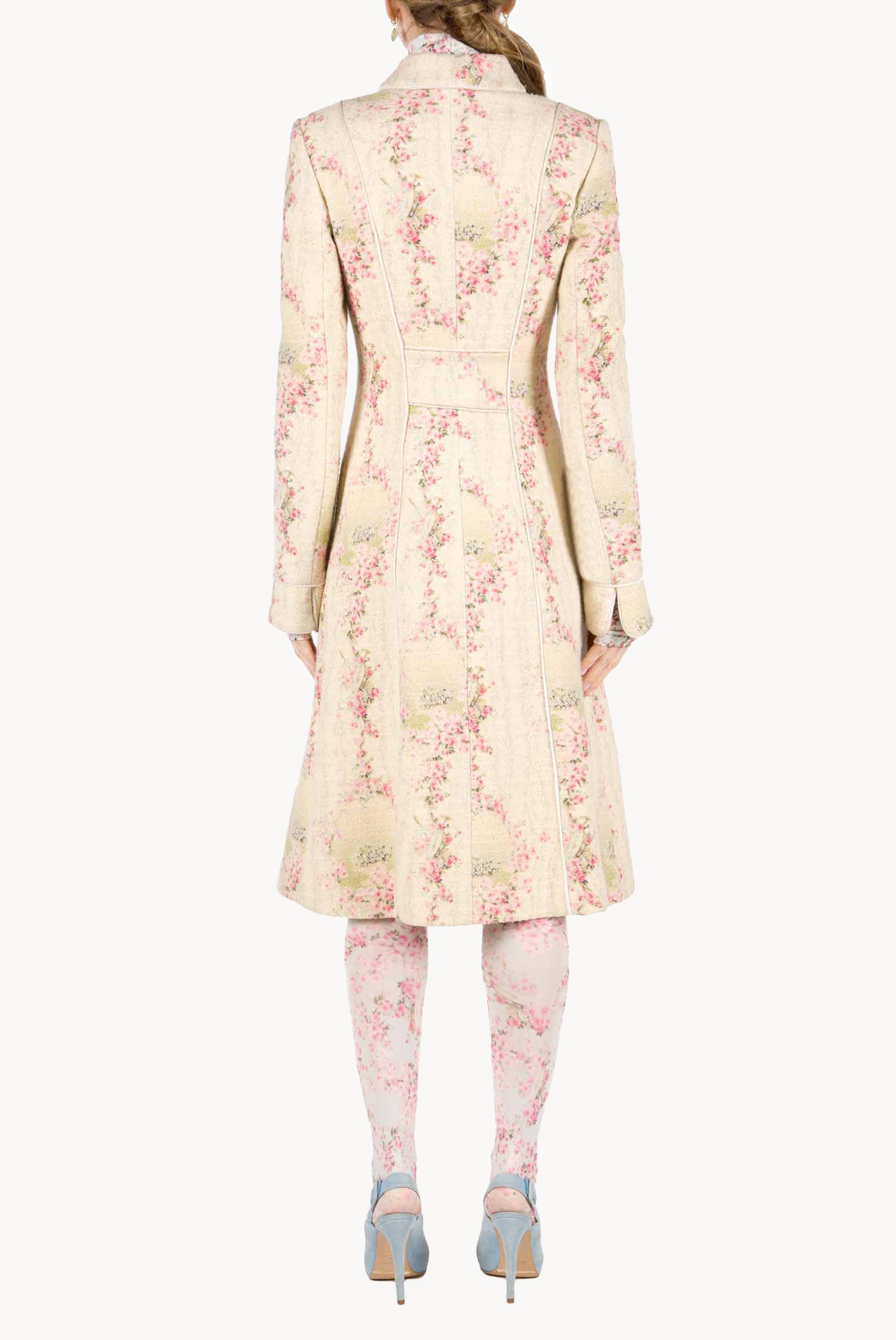Cappotto in lana Circle Of Roses con lurex