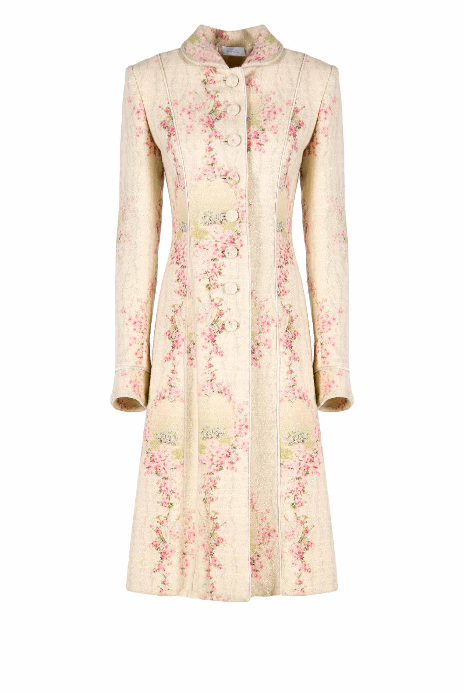 Cappotto in lana Circle Of Roses con lurex