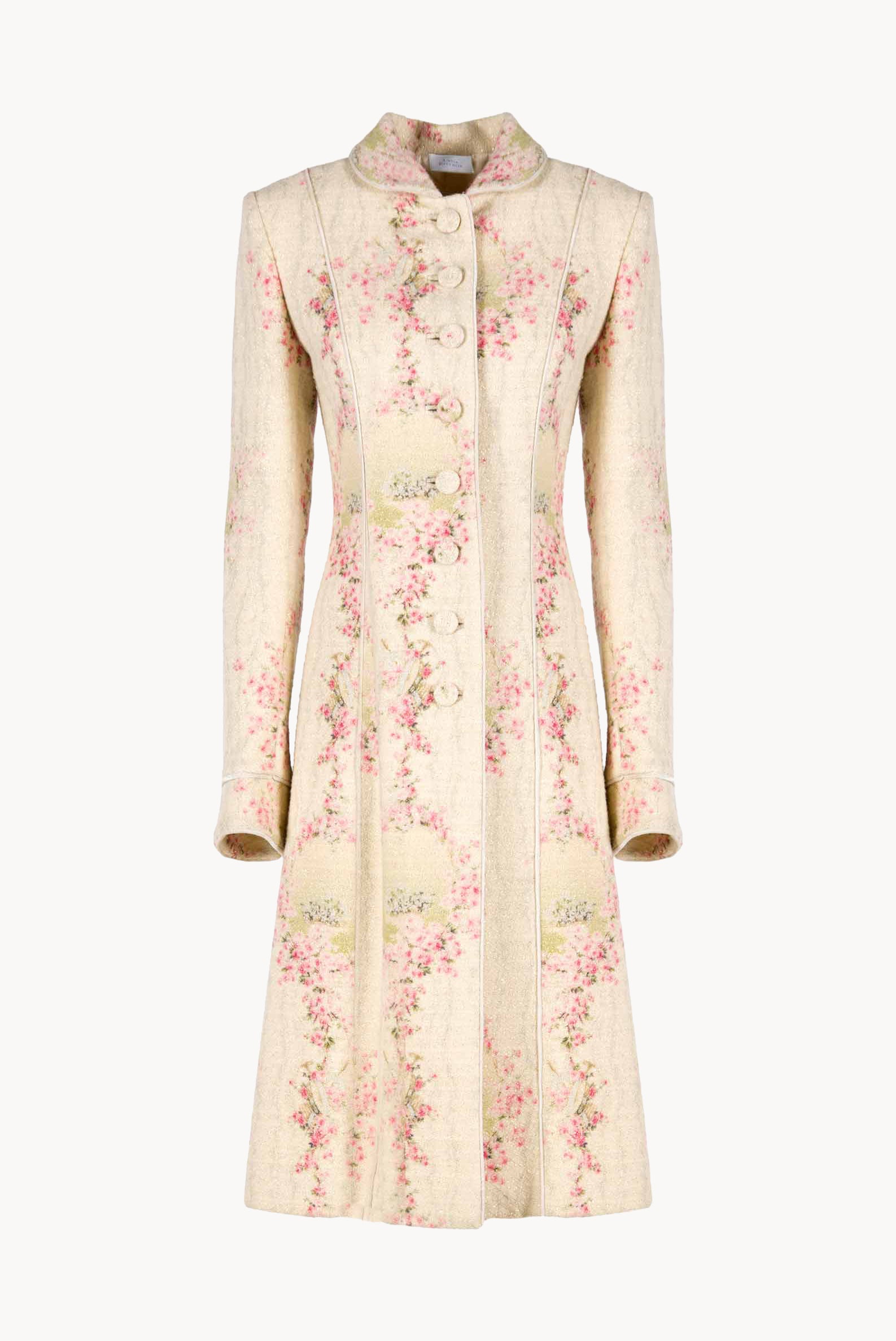 Cappotto in lana Circle Of Roses con lurex