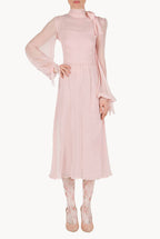 Pink Chiffon Crepon Dress